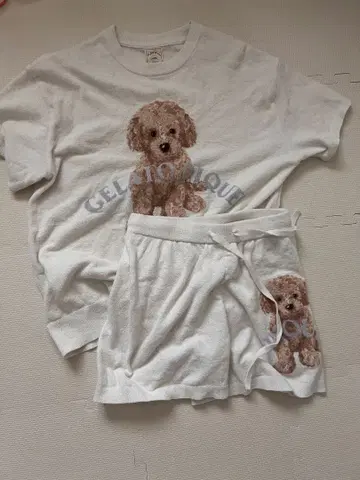 gelato pique 강아지 프린트 룸웨어 세트