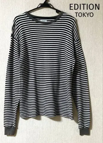 EDITION TOKYO 새상품급 멀티 보더 롱 슬리브 T셔츠 롱티