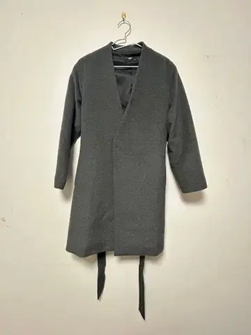 HARE 그레이 노카라 코트 롱 코트