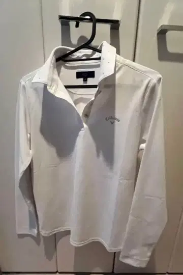 Callaway 화이트 긴팔 피케 셔츠