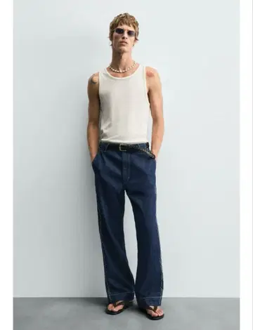 ZARA 자수 밴딩 청바지