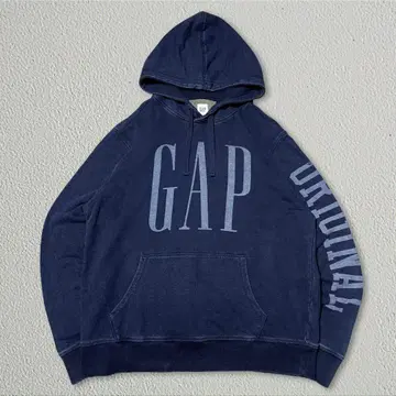 GAP 빅 로고 데님 후드티 풀오버 후디 인디고 XL
