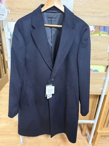 유니클로 울 캐시미어 체스터 코트 M 네이비 해외 기획