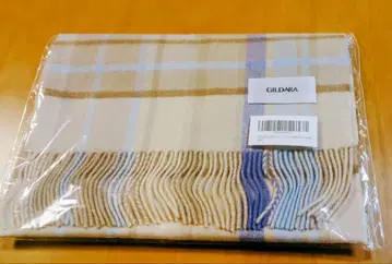 GILDARA 캐시미어 머플러 CH33 베이지/블루