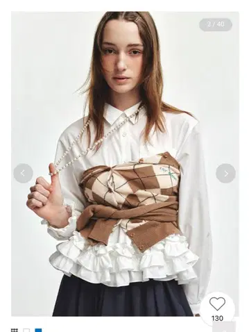 LILY BROWN 휘핑 프릴 헴 블라우스