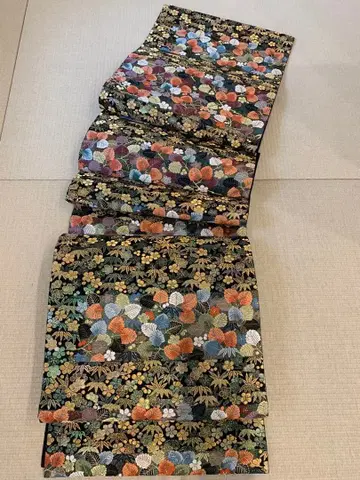 순수 실크 후쿠로 오비 새상품급