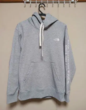 THE NORTH FACE 그레이 후드 부착 후드티 S