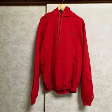 Champion 레드 후드 부착 후드티 XXL