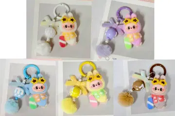 라부부 봉제 인형 키링 전 5색 세트 서핑 Labubu