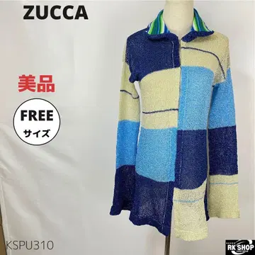 새상품급 ZUCCA 주카 니트 가디건 패치워크 디자인 컬러풀