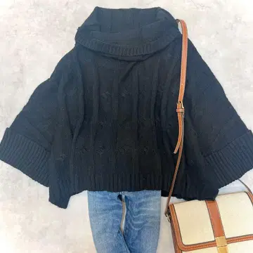 모에 MOYURU 모유루 변형 돌먼 니트 풀오버 M-L 블랙