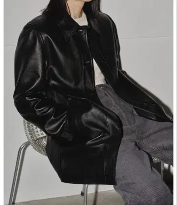 TODAYFUL 에코 가죽 오버 자켓 블랙 38 가죽 자켓