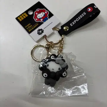 헬로키티 쿠로미야쿠미야쿠 산리오 간사이 만박 한정판 키링 블랙