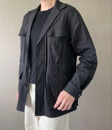 DESIGNWORKS 스트라이프 자켓 블랙