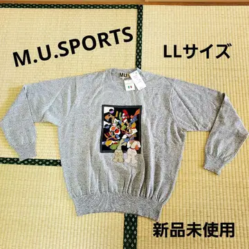 MU SPORTS 우에사코 그레이 자수 스웨터 LL 사이즈 미사용 새상품