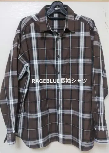 브라운 체크 무늬 긴팔 셔츠 RAGEBLUE 가을/겨울