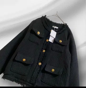 빅 사이즈!택 포함 새상품 apretro 트위드 자켓 골드 버튼