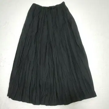 미즈이로 인드 볼륨 플레어 스커트 플리츠 맥시 길이 블랙
