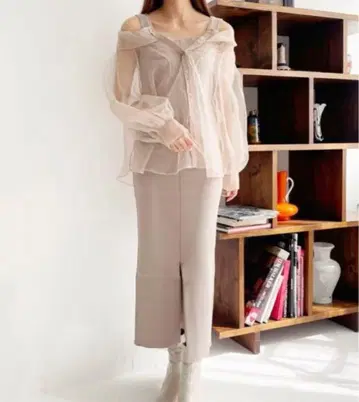 코코딜 오간자 셔츠 x 니트 원피스 SET