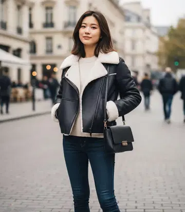 정가 16만 거의 미사용 UK제 DOMGOOR 무스탕 자켓 M 블랙