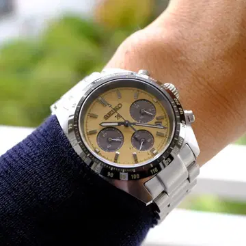 SEIKO 크로노그래프 실버/베이지