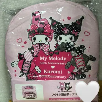 새상품 Sanrio 마이멜로디 쿠로미 뚜껑 포함 수납 박스 메로쿠로