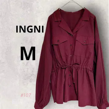 잉그 버건디 긴팔 셔츠 허리 드로우 스트링 자켓