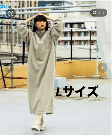 MODE NORM CORE 플리스 밀리터리 맥시 원피스 베이지 L