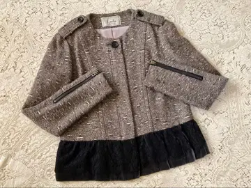 새상품급 laula 라우라 멋진 트위드 x 레이스 절개 세련된 자켓