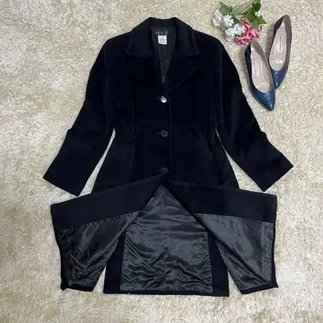 [새상품급] agnes b 애니에스베 체스터 롱 코트 블랙 모 100%