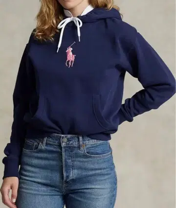 [ 랄프 로렌 ] 핑크 포니 플리스 후드 맨투맨