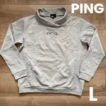 [ 핑/PING ] 자카드 스트레치 하이넥 티셔츠 그레이 L