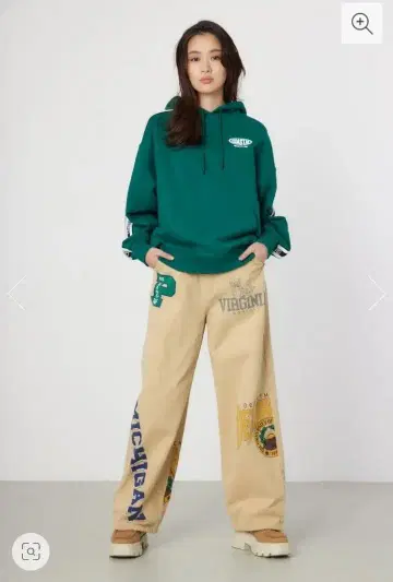 로데오 크라운 칼리지 프린트 팬츠