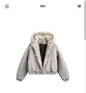 elev 퍼 자켓 M 베이지