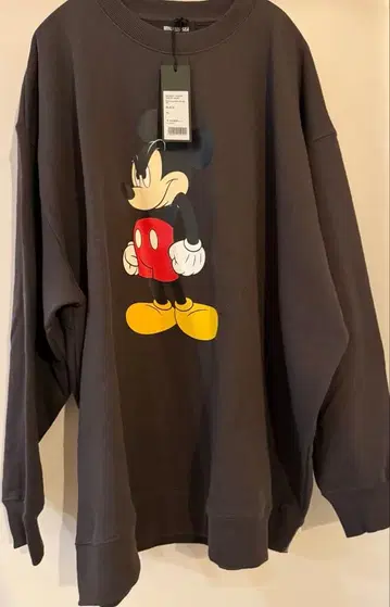 새상품 WILD AND SEA 미키 스웨트 셔츠 XL 블랙