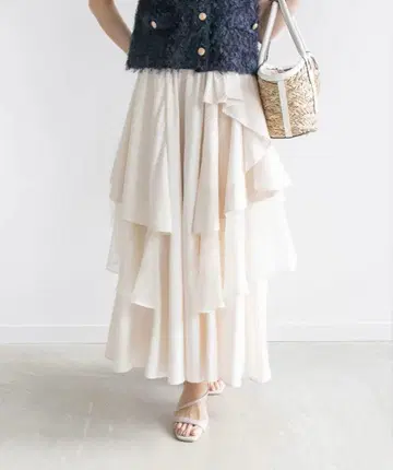 세일 RANDA 란다 비대칭 캉캉 스커트 1 베이지