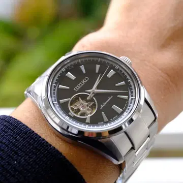 SEIKO 자동 와인딩 시계 블랙 다이얼