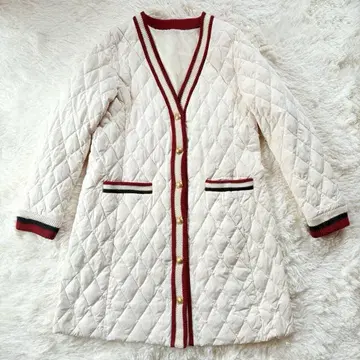 디노스 새상품 다운 코트 L 골드 버튼 소클로스 화이트