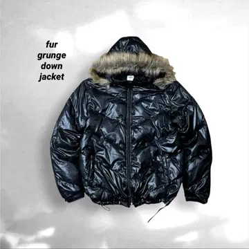 archive grunge fur down jacket y2k BLK L