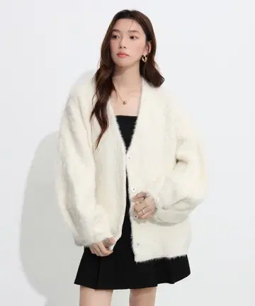 bylegna 페더얀 샤기 니트 가디건