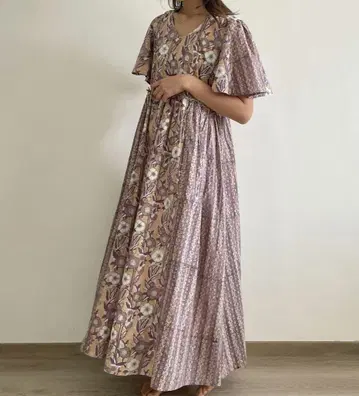 ek kadam 인도 블록 프린트 코튼 100% 원피스