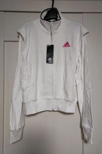 [새상품] 택 포함 adidas 타월 원단 화이트 자켓 스포츠 웨어 M