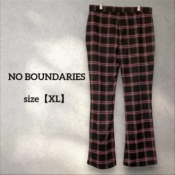NO BOUNDARIES [ XL ] 체크 무늬 캐주얼 팬츠 가을/겨울