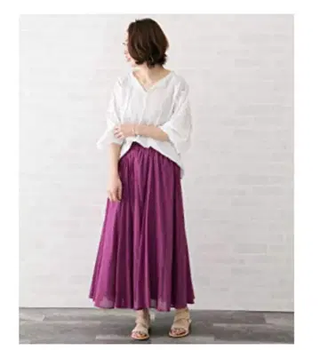 어반리서치 로쏘 롱 개더 스커트 퍼플 마젠타 플럼