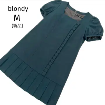 새상품 반팔 플리츠 원피스 라메 프릴 체크 그린