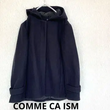 밴딩 사이즈 2way 후드 부착 네이비 점퍼 하프 코트 9호