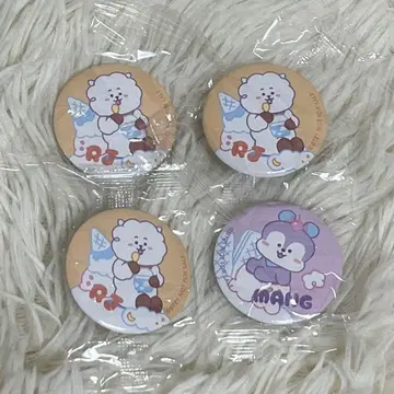 BT21 x  RJ, MANG 캔 배지 4개 세트