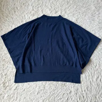 스픽 앤 스팬 니트 풀오버 볼륨 슬리브 루즈핏 네이비