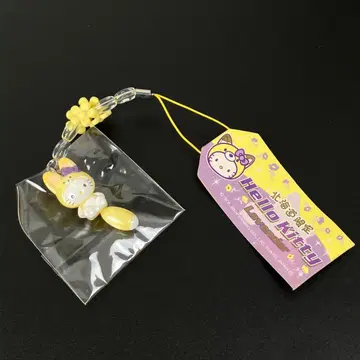 헬로키티 비즈 끈 장식 스트랩 여우 라벤더 산리오