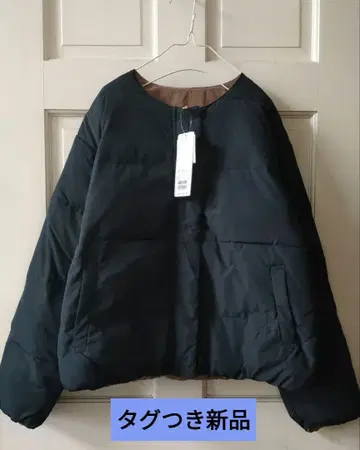 새상품 테치치 테라스 충전솜 리버서블 노카라 블루종